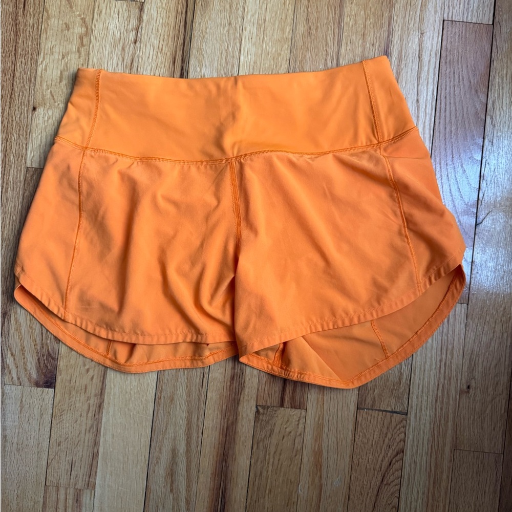 Lululemon Athletica Orange Athletic Shorts Lightweight Moisture-Wicking